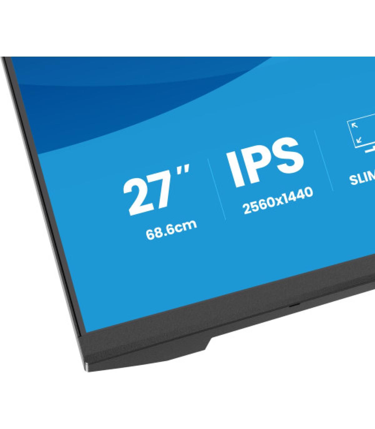 MONITOR IIYAMA 27" IPS, 4-SIDE SLIM BEZEL 2560X1440 @75HZ