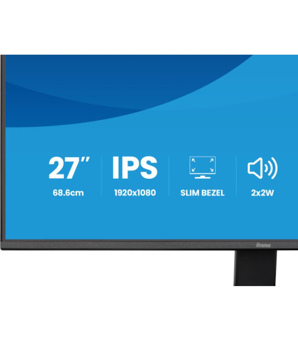 MONITOR IIYAMA 23,8" IPS, 4-SIDE SLIM BEZEL 1920X1080 100Hz