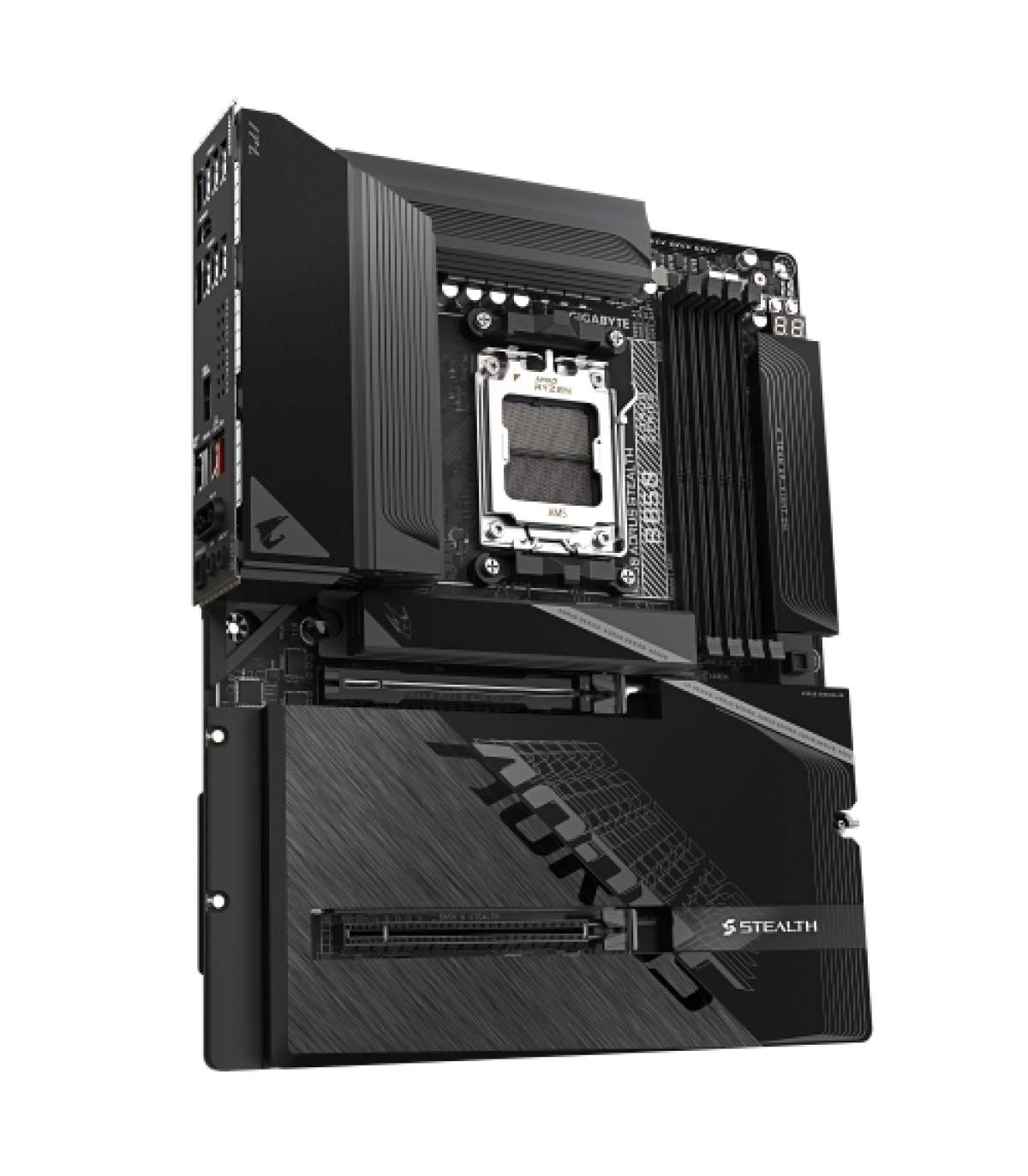 GIGABYTE B850 AORUS STEALTH Placa Base – CPUs AMD Ryzen Serie 9000, VRM digital de 14+2+2 fases, hasta 8200 MHz DDR5 (O.C.), 2×.