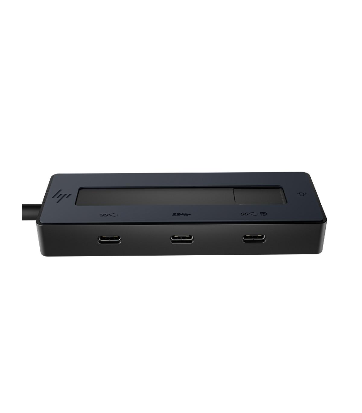 HP Hub Multipuerto 4K USB‑C - 4 Puertos USB‑C 10Gbps - Power Delivery 65W - Salida de Video 4K via DisplayPort Alt Mode - Diseño