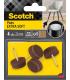 Scotch Pack de 4 Almohadillas de Fieltro con Clavo - Extrasuaves - Diametro de 22mm - Color Marron - SP84N30