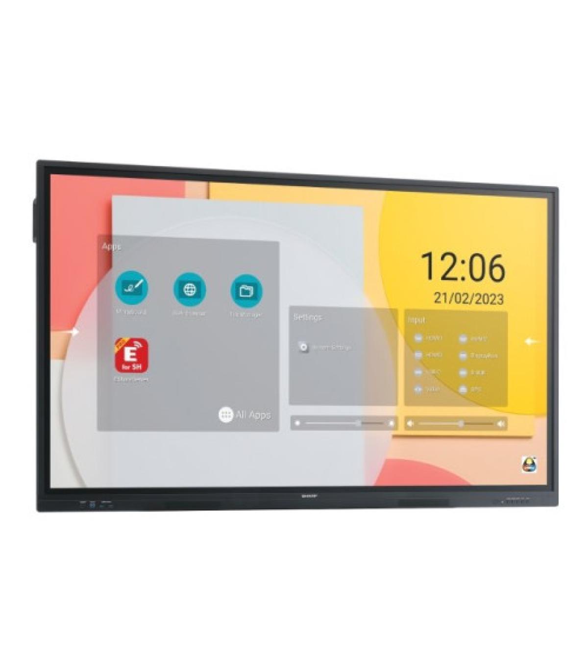 Sharp PN-LC862 Pantalla plana para señalización digital 2,18 m (86") LCD Wifi 450 cd / m² 4K Ultra HD Negro Pantalla táctil Proc