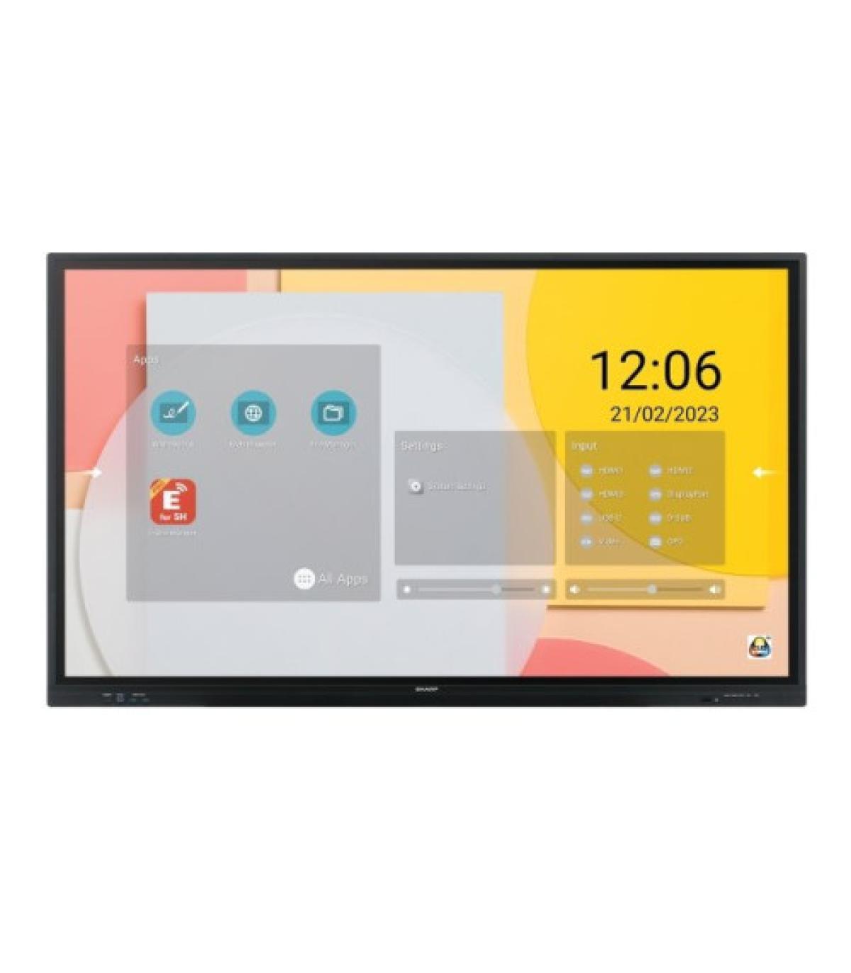 Sharp PN-LC862 Pantalla plana para señalización digital 2,18 m (86") LCD Wifi 450 cd / m² 4K Ultra HD Negro Pantalla táctil Proc