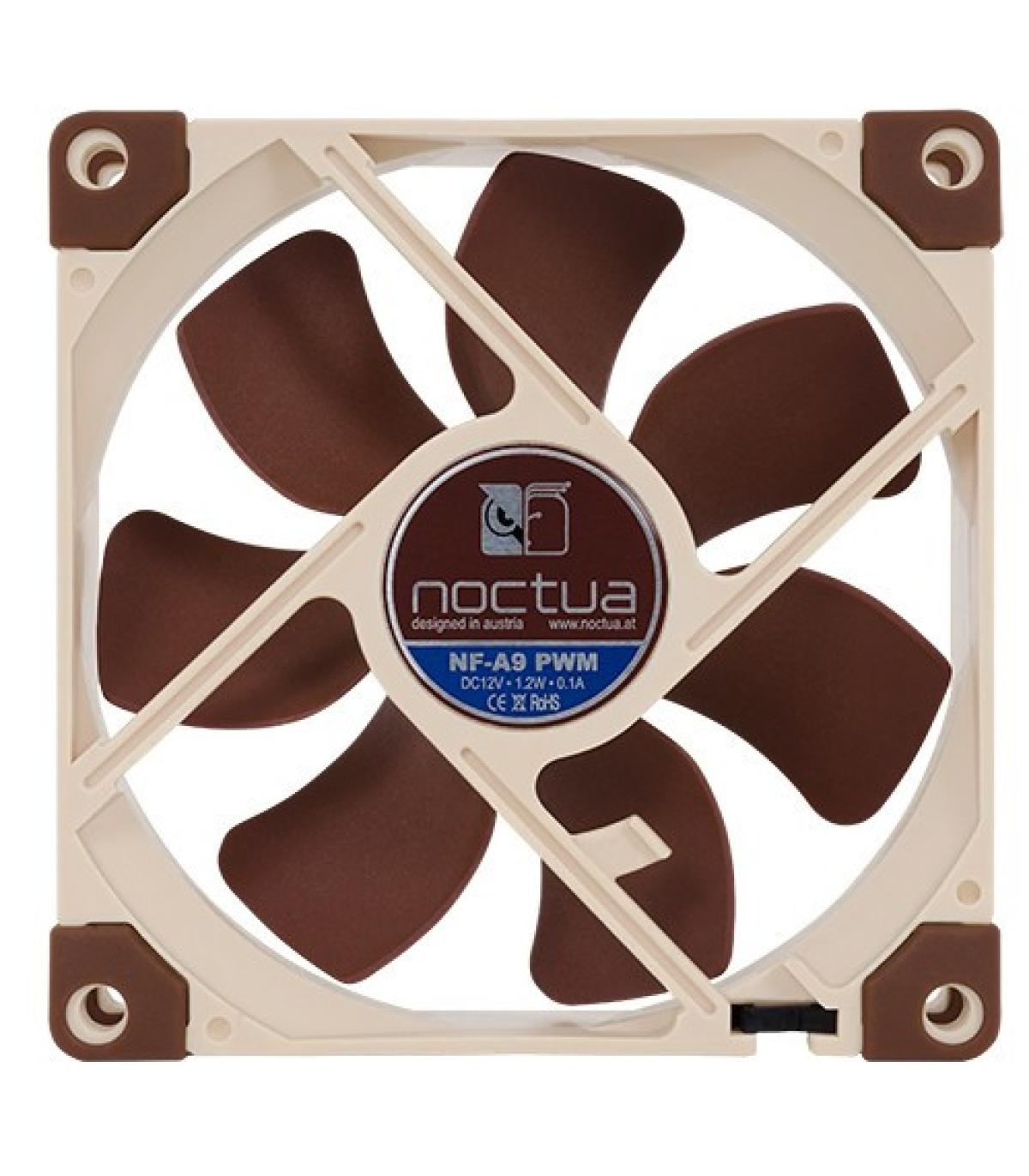 NOCTUA VENTILADOR CAJA NF-A9 PWM, 92MM FAN, 92X92X25 MM, 12V, 2000RPM/1550RPM/400RPM, 16,3 DB(A), 78,9 M3/H, 2,28 MM H2O, 4 PINE