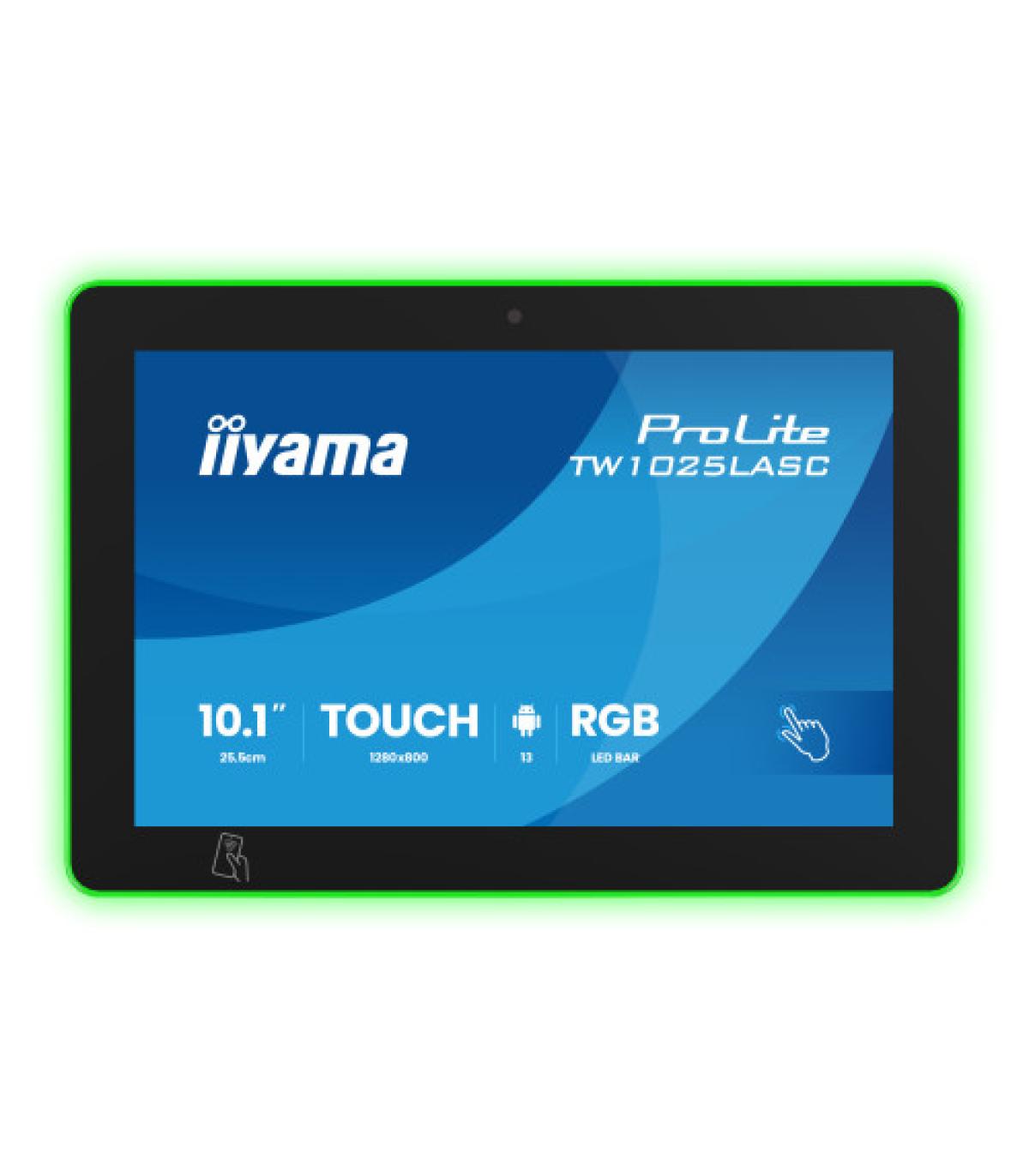 IIYAMA 10,1" RGB LED-LIGHTBAR PANEL-PC ANDROID 13+GMS, SOC QUAD-CORE RK3568 4GB, 32GB, PCAP 10-POINTS TOUCH, 1280X800, 390CD/M..