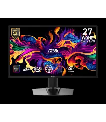 MSI MONITOR MAG 272QP QD-OLED X24. 26.5" 2560x1440 QD-OLED PLANO. 2400HZ. NEGRO
