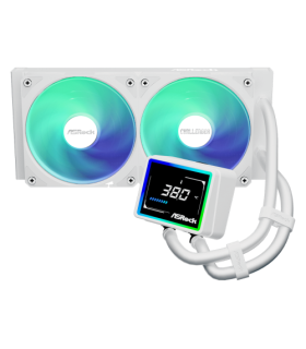 SISTEMA DE REFRIGERACION ASROCK PARA CPU CHALLENGER WHITE 240 DIGITAL,1851/1700/AM5/AM4,2X120MM,ARGB,LCD,BLANCO