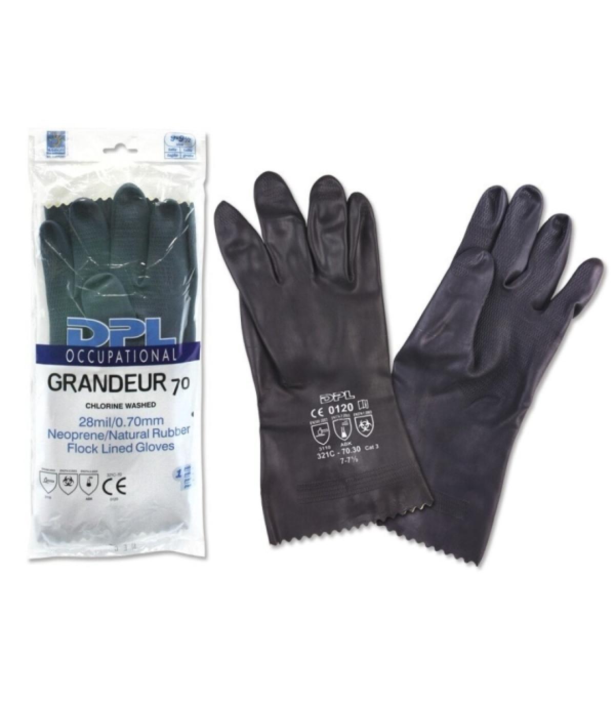 DPL Occupational Grandeur Guantes Industriales Talla 9-9 1/2 - Flocados - Espesor en Palma de 0,7mm - Industria Quimica, Pesada.