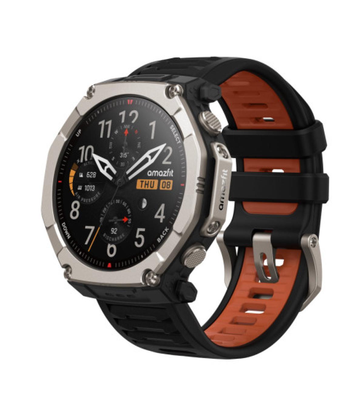 Amazfit T-Rex Ultra 2 129,5 cm (51") AMOLED 51 mm Digital 480 x 480 Pixeles Pantalla táctil Titanio Wifi GPS (satélite