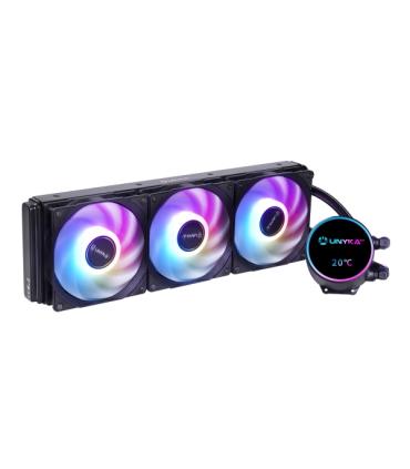 Unykach Aquastorm NEO 360 Kit de Refrigeracion Liquida - 3 Ventiladores de 120mm - Iluminacion RGB - Visualizacion Temperatura..