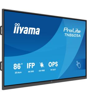 IIYAMA 86" IFP OS-FREE, 40-PTSIR+ WITH,AG / BACTERIA COATING UHD MM 2X20W FRONT+20W SBUW, VGA, HDMI 2X, DP, USB-C 65W PD, PC SLO