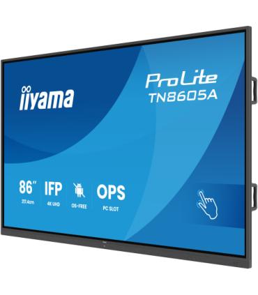 IIYAMA 86" IFP OS-FREE, 40-PTSIR+ WITH,AG / BACTERIA COATING UHD MM 2X20W FRONT+20W SBUW, VGA, HDMI 2X, DP, USB-C 65W PD, PC SLO