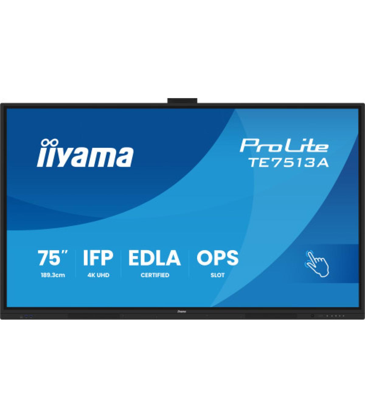 IIYAMA 75" (EDLA)/ANDROID 14,8 CORE SOC, 8/128GB, 40-PTS UHD , NFC, PIR , MM 2X20W +20W SBUW, 2XHDMI, USB-C / HDMI,DP, 2XUSB-C10