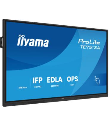 IIYAMA 75" (EDLA)/ANDROID 14,8 CORE SOC, 8/128GB, 40-PTS UHD , NFC, PIR , MM 2X20W +20W SBUW, 2XHDMI, USB-C / HDMI,DP, 2XUSB-C10