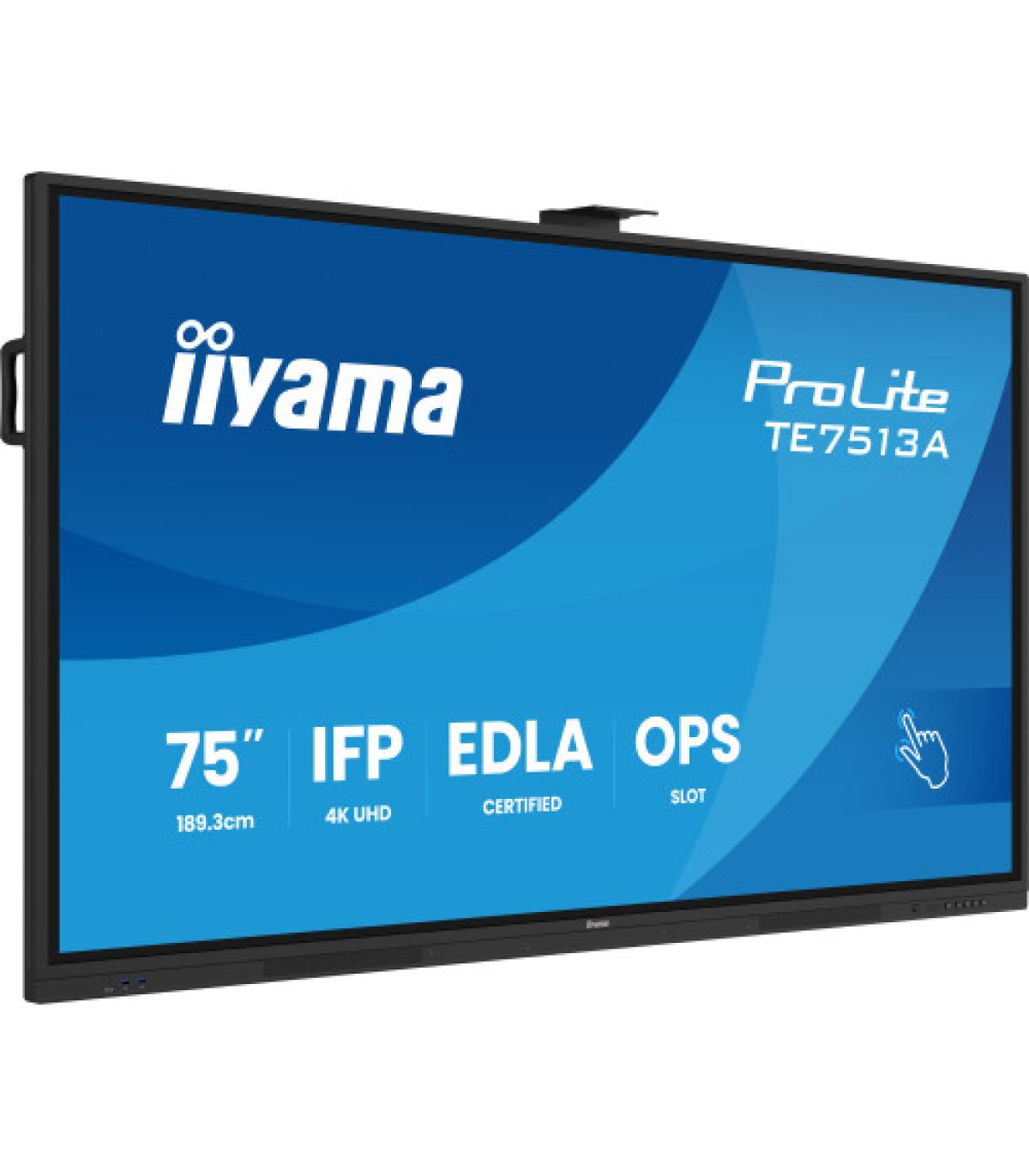 IIYAMA 75" (EDLA)/ANDROID 14,8 CORE SOC, 8/128GB, 40-PTS UHD , NFC, PIR , MM 2X20W +20W SBUW, 2XHDMI, USB-C / HDMI,DP, 2XUSB-C10