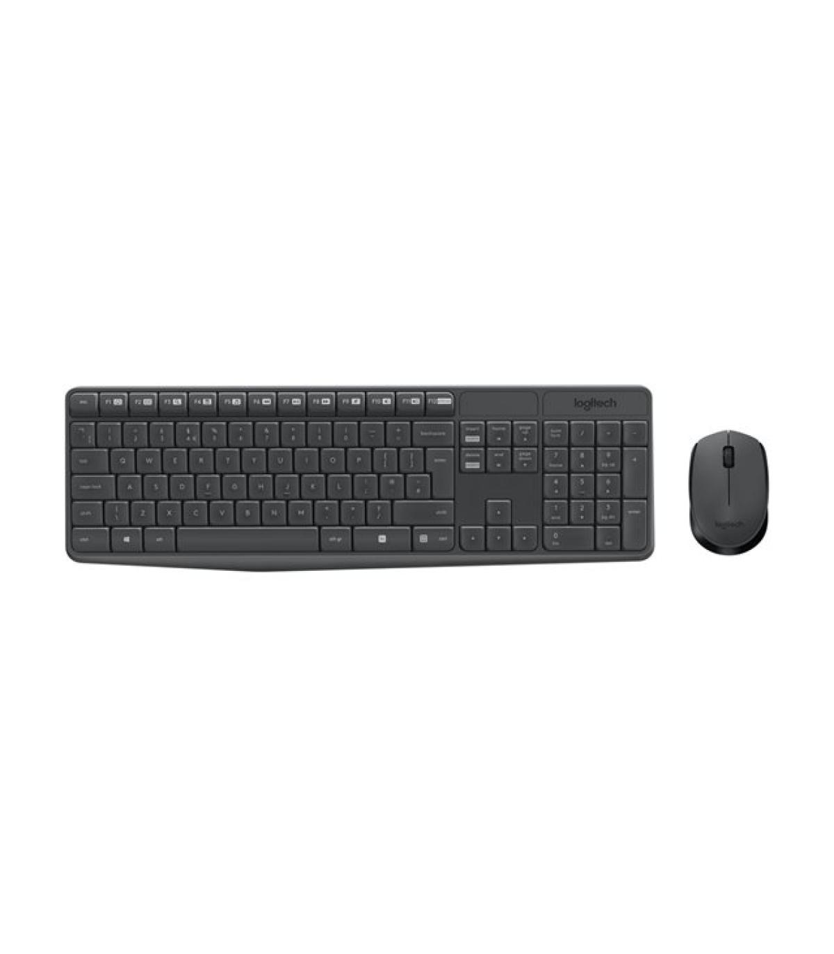 Logitech MK235 Pack Inalambrico Teclado Portugues + Raton 3 Botones - Uso Ambidiestro