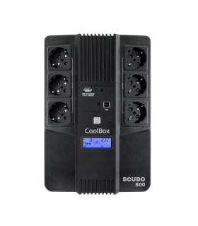 Coolbox Scudo3 SAI 800VA 480W - 6x Schukos - USB - 2x RJ45 - Proteccion Completa Frente a Picos de Tension y Cortes de Suministr