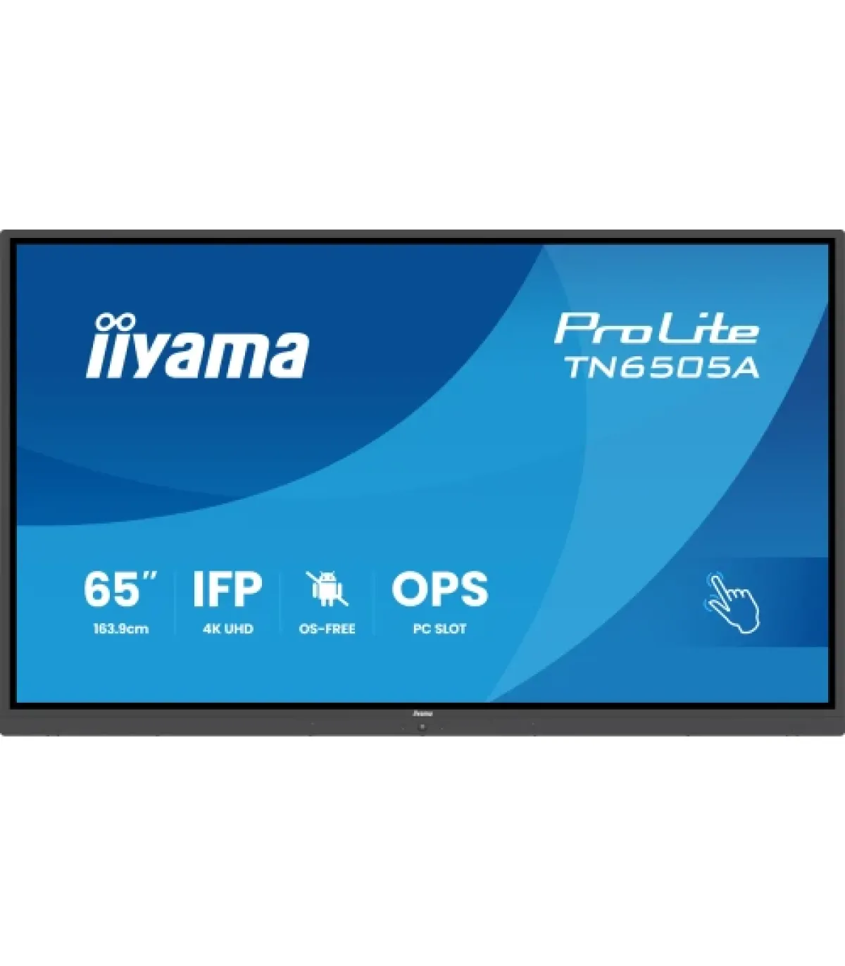 IIYAMA 65" IFP OS-FREE, 40-PTSIR+ WITH,AG / BACTERIA COATING UHD MM 2X20W FRONT+20W SBUW, VGA, HDMI 2X, DP, USB-C 65W PD, PC SLO