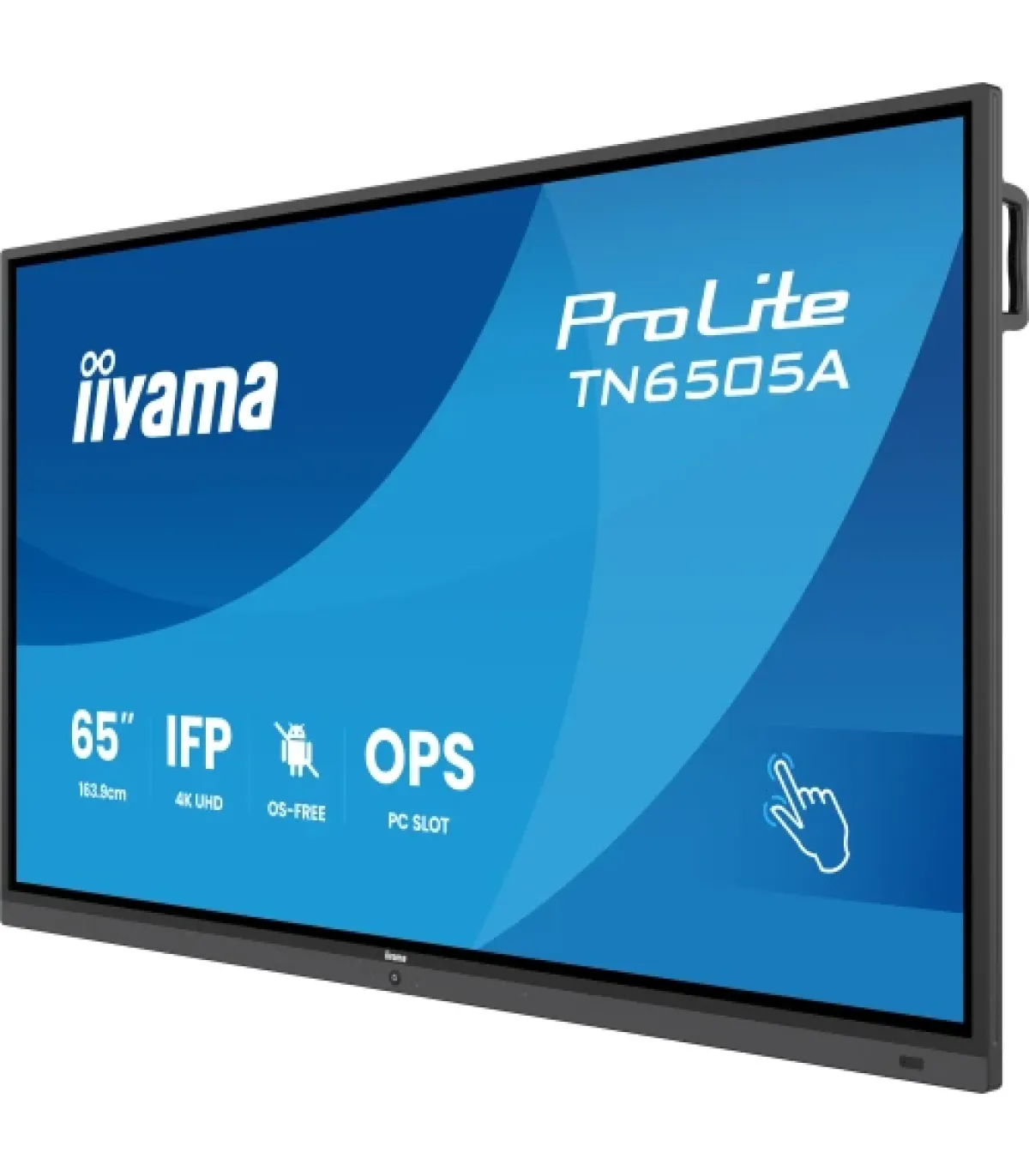 IIYAMA 65" IFP OS-FREE, 40-PTSIR+ WITH,AG / BACTERIA COATING UHD MM 2X20W FRONT+20W SBUW, VGA, HDMI 2X, DP, USB-C 65W PD, PC SLO