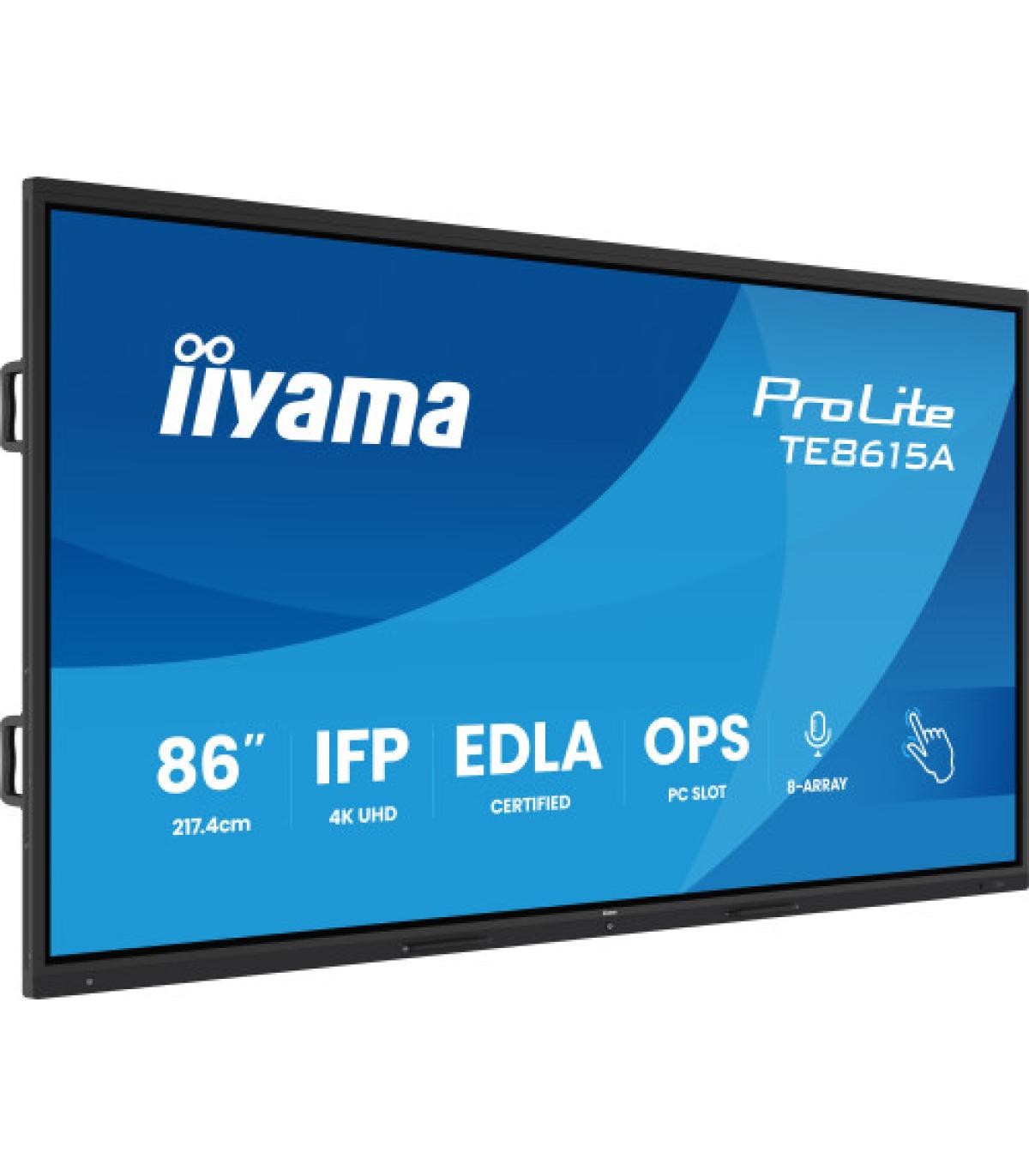 IIYAMA 86" STYLISH IFP, (EDLA)/ANDROID 14,8 CORE SOC, 8/128GB, 40-PTS, UHD , NFC, PIR , MM 2X20W +20W SBUW, 8-ARRAY MICRO, 2XHDM