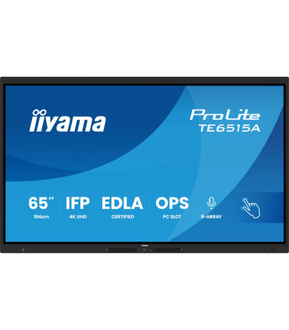 IIYAMA 65" STYLISH IFP, (EDLA)/ANDROID 14,8 CORE SOC, 8/128GB, 40-PTS, UHD VA, NFC, PIR , MM 2X20W +20W SBUW, 8-ARRAY MICRO, 2XH