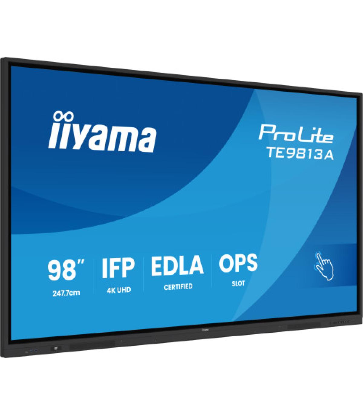 IIYAMA 98" (EDLA)/ANDROID 14,8 CORE SOC, 8/128GB, 40-PTS UHD , NFC, PIR , MM 2X20W +20W SBUW, 2XHDMI, USB-C / HDMI,DP, 2XUSB-C10