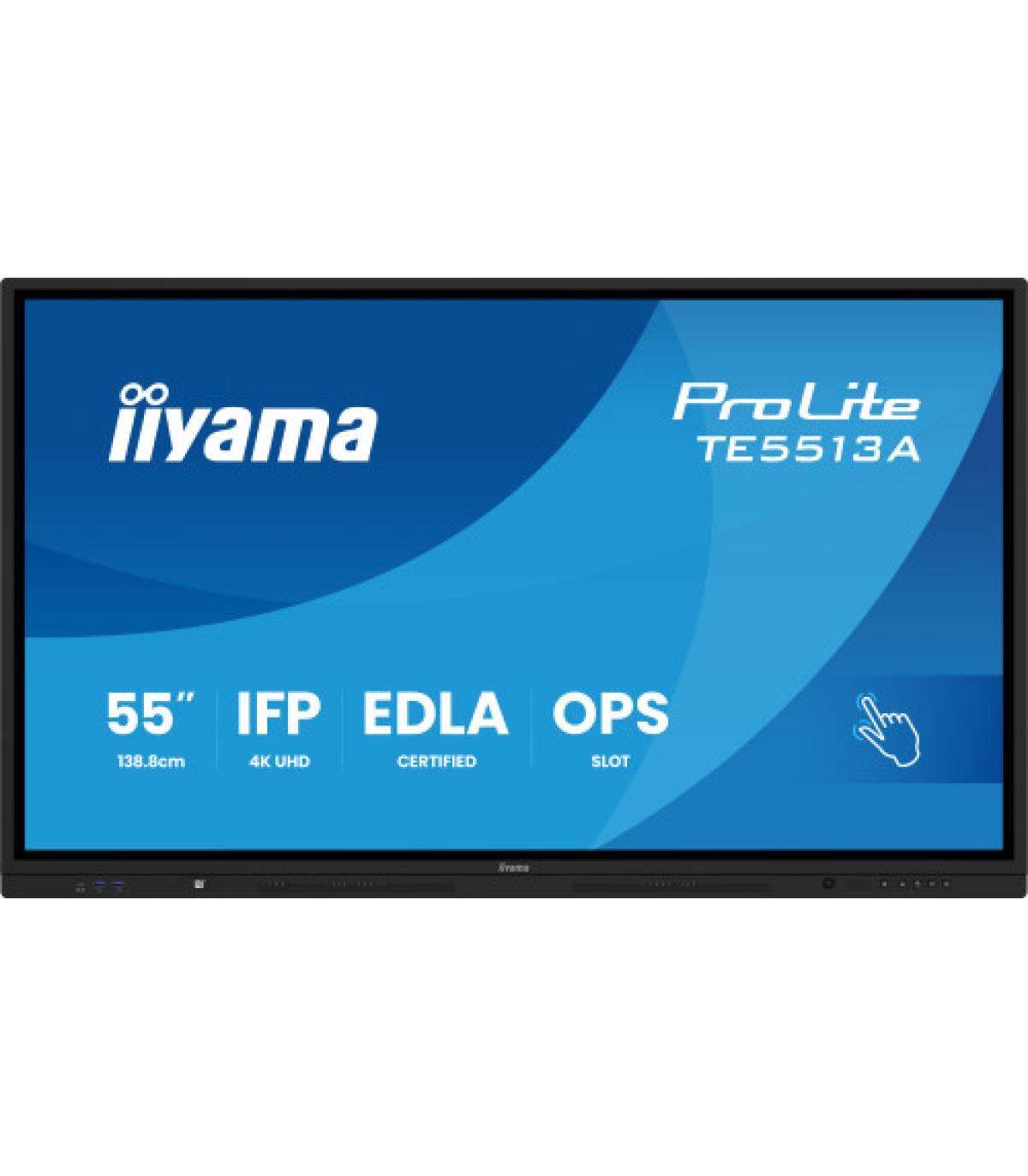 IIYAMA 55" (EDLA)/ANDROID 14,8 CORE SOC, 8/128GB, 40-PTS UHD , NFC, PIR , MM 2X20W +20W SBUW, 2XHDMI, USB-C / HDMI,DP, 2XUSB-C10