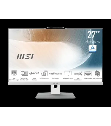 MSI AIO MODERN AM272P 1M-1423EU. 27" IPS LED FHD. INTEL  IRIS XE GRAPHICS. SO-DIMM DDR5 16GB (8GB*2). 512G M.2 PCIE SSD. W11 PRO