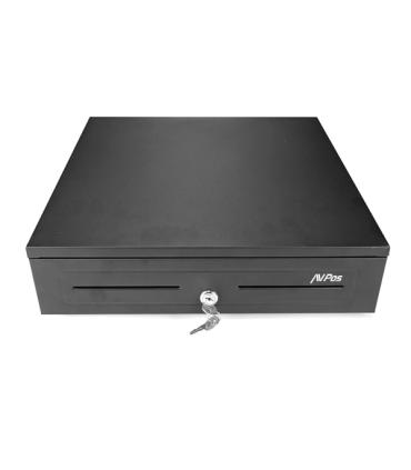 AVPos CASH-U285 Cajon Portamonedas 41cm Automatico - 5 Posiciones Billetes - 8 Posiciones Monedas - RJ11 - Acero de Alta Resiste