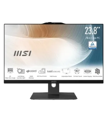 MSI AIO MODERN AM242P 1M-1499ES. 23.8" IPS LED FHD. UMA. SO-DIMM DDR5 16GB (8GB*2). 512GB. W11 PRO.NEGRO